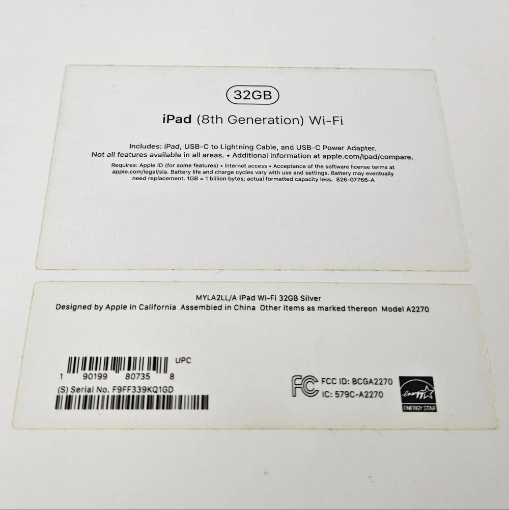 Apple iPad 8th Generation Original Box | BOX ONLY Technology 32gb Electronics